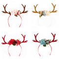 Christmas antler hairband flower handmade holiday cute party headdress